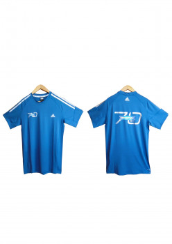 Футболка мужская однослойная синяя ADIDAS с логотипом RAVENOL